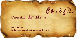 Csenki Ádám névjegykártya